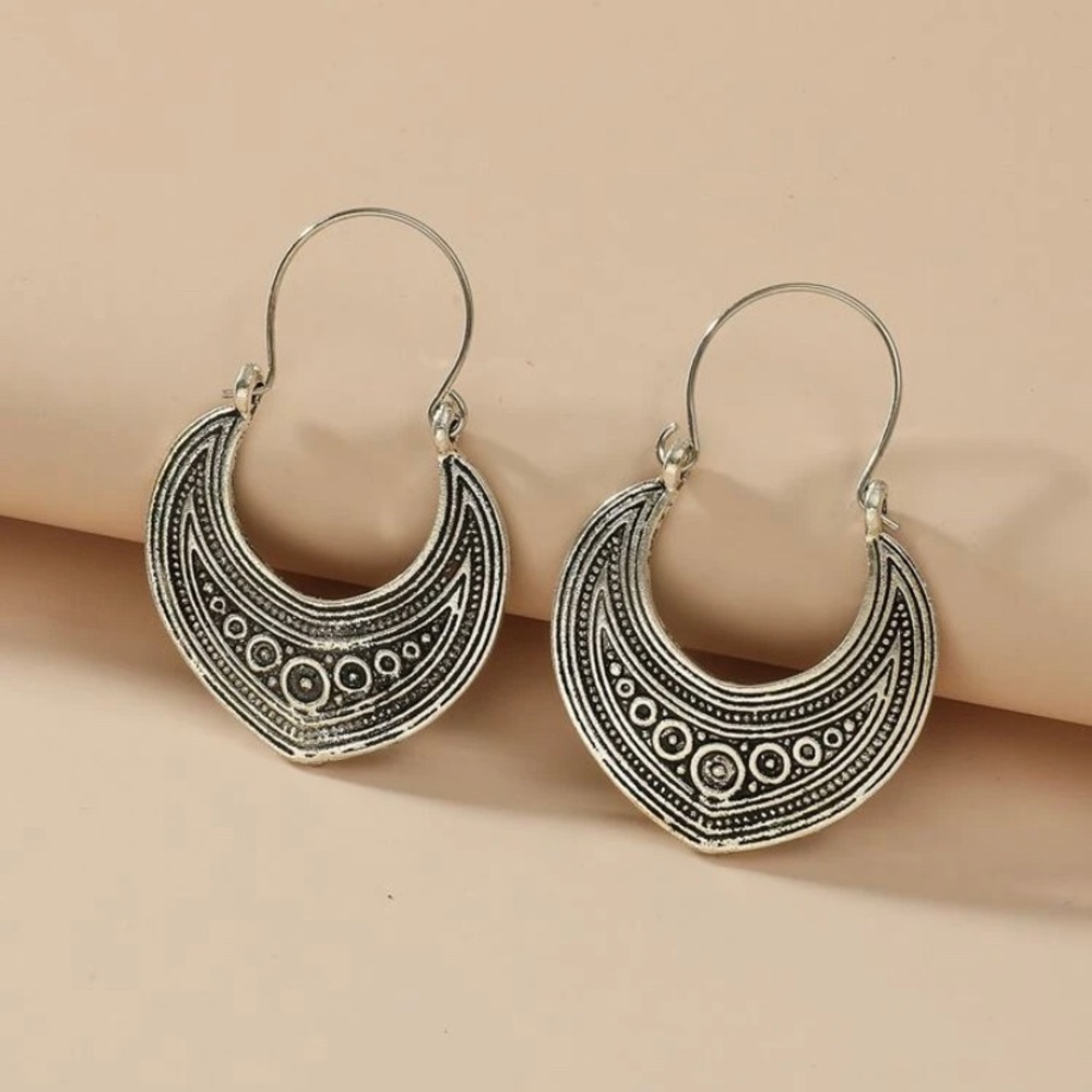 Silver Boho Hoop Earrings 3/$30